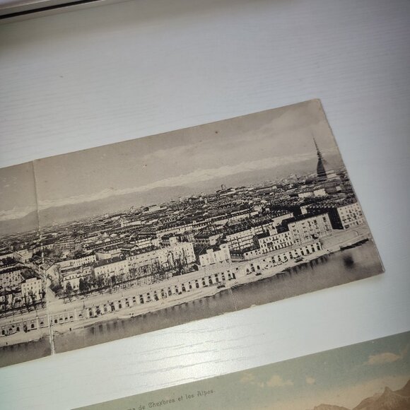 Rare Antique Panoramic Postcards Torino Italy Chexbres Switzerland Vintage - Picture 6 of 8